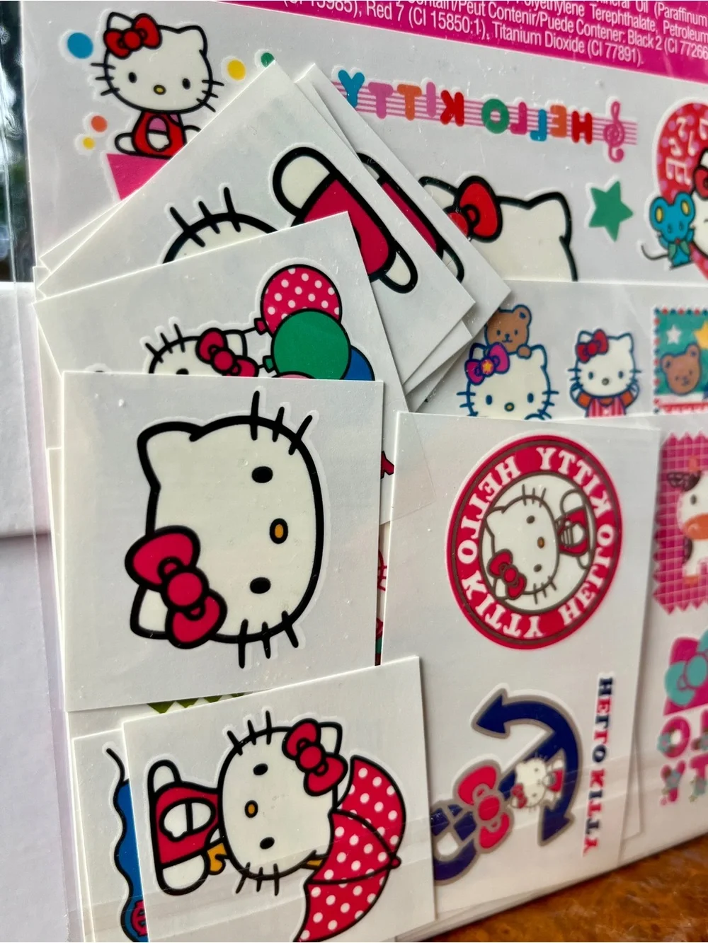 Hello Kitty 50-Piece Temporary Tattoo Pack & 3x4” Vinyl Decal Sticker